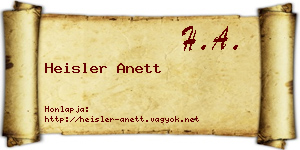 Heisler Anett névjegykártya